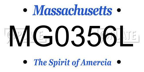 MG0356L Massachusetts License Plate