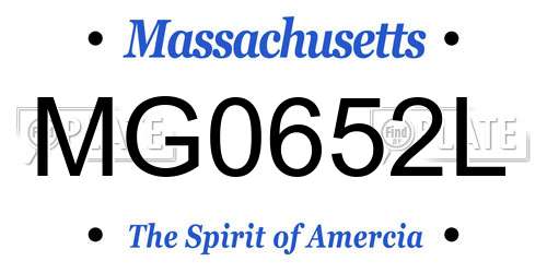 MG0652L Massachusetts License Plate