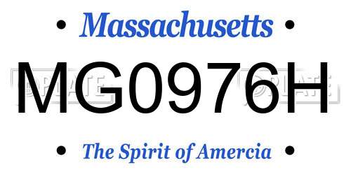 MG0976H Massachusetts License Plate