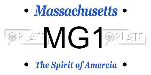 MG1 Massachusetts License Plate