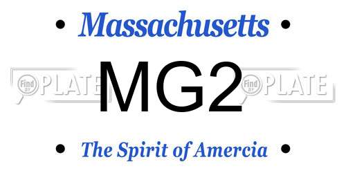 MG2 Massachusetts License Plate