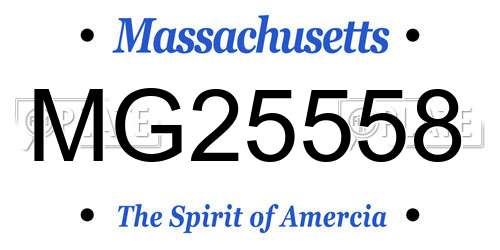 MG25558 Massachusetts License Plate