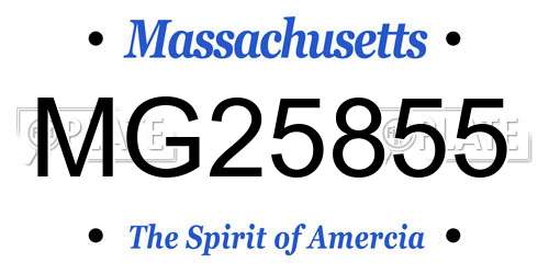 MG25855 Massachusetts License Plate