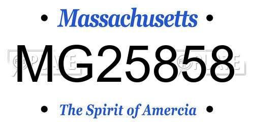 MG25858 Massachusetts License Plate