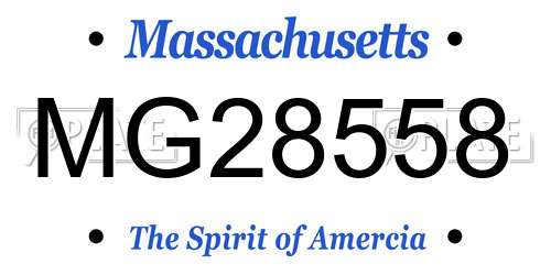 MG28558 Massachusetts License Plate
