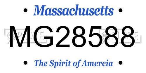 MG28588 Massachusetts License Plate