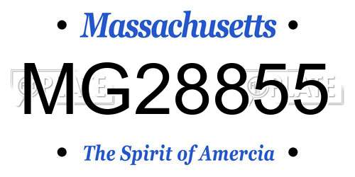MG28855 Massachusetts License Plate
