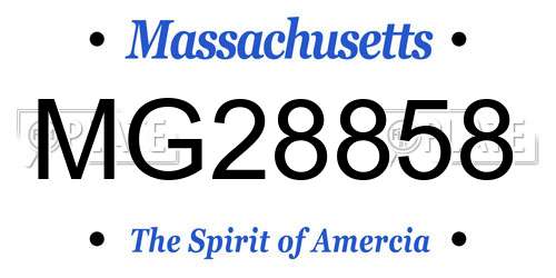MG28858 Massachusetts License Plate