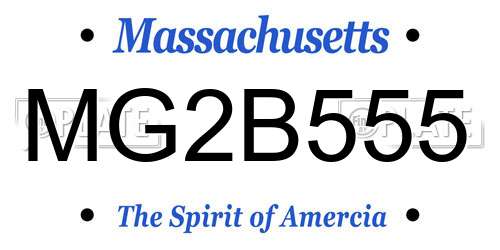 MG2B555 Massachusetts License Plate
