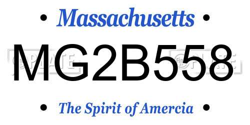 MG2B558 Massachusetts License Plate