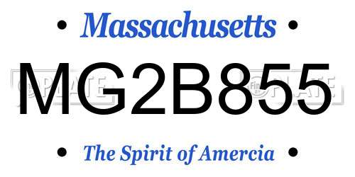 MG2B855 Massachusetts License Plate