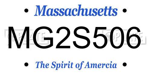 MG2S506 Massachusetts License Plate