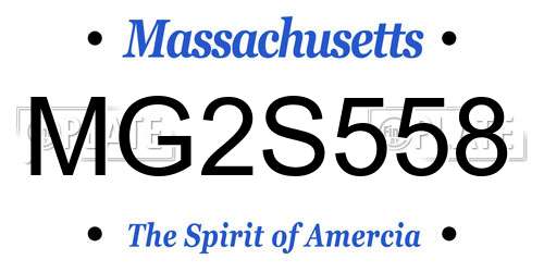 MG2S558 Massachusetts License Plate