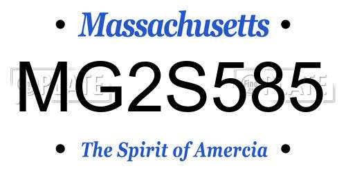 MG2S585 Massachusetts License Plate