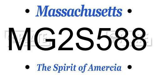 MG2S588 Massachusetts License Plate