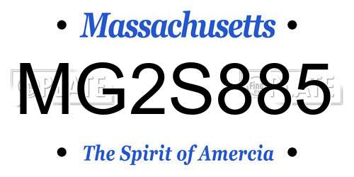 MG2S885 Massachusetts License Plate