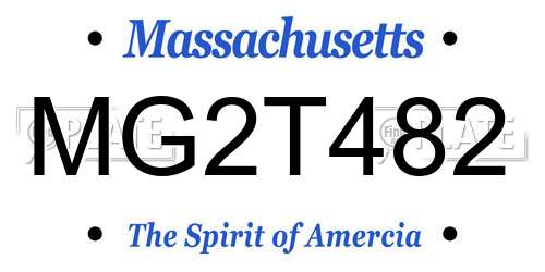 MG2T482 Massachusetts License Plate