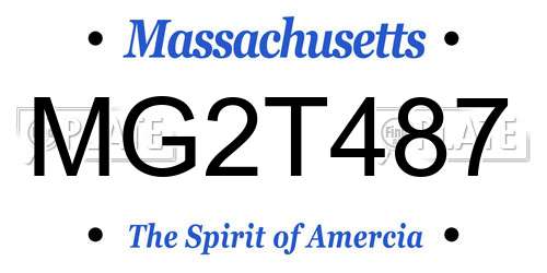 MG2T487 Massachusetts License Plate