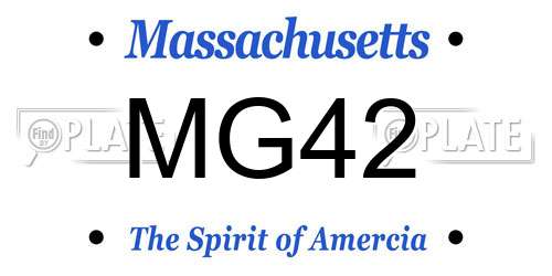 MG42 Massachusetts License Plate