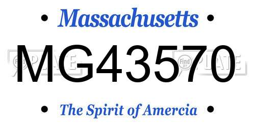 MG43570 Massachusetts License Plate