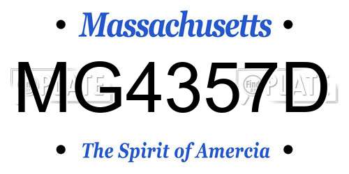 MG4357D Massachusetts License Plate