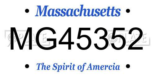 MG45352 Massachusetts License Plate