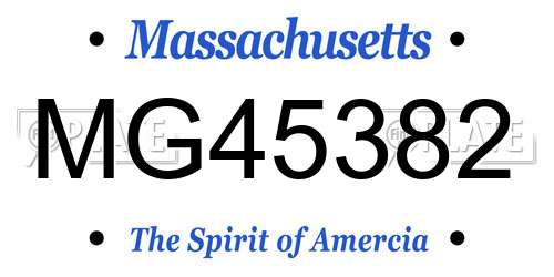 MG45382 Massachusetts License Plate