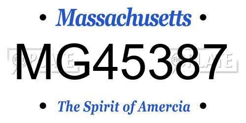 MG45387 Massachusetts License Plate