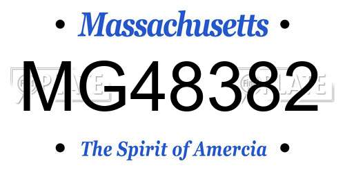 MG48382 Massachusetts License Plate