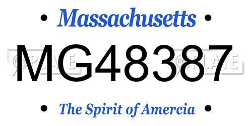 MG48387 Massachusetts License Plate