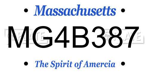 MG4B387 Massachusetts License Plate