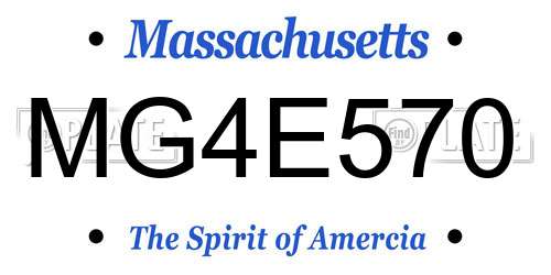 MG4E570 Massachusetts License Plate