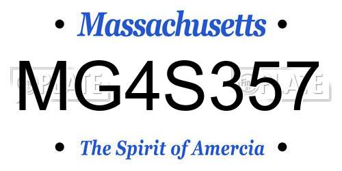 MG4S357 Massachusetts License Plate