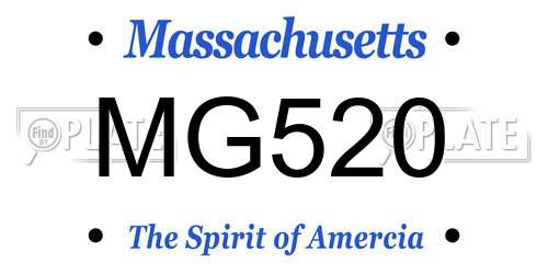 MG520 Massachusetts License Plate
