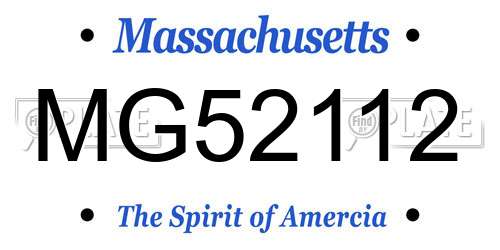 MG52112 Massachusetts License Plate