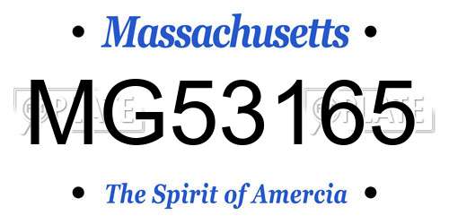 MG53165 Massachusetts License Plate