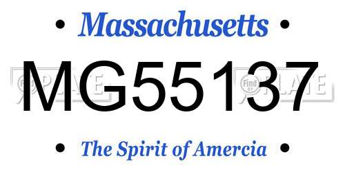 MG55137 Massachusetts License Plate