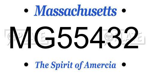 MG55432 Massachusetts License Plate