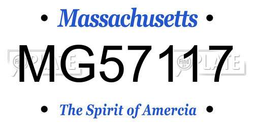 MG57117 Massachusetts License Plate