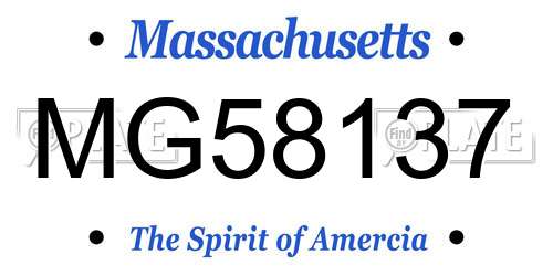 MG58137 Massachusetts License Plate