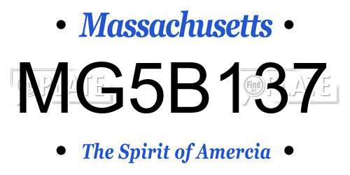 MG5B137 Massachusetts License Plate
