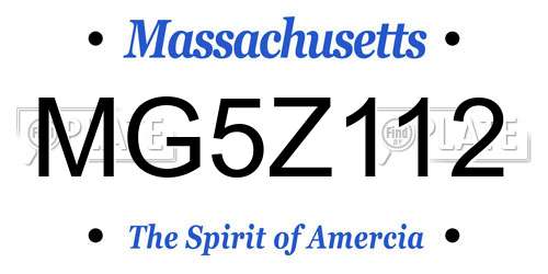 MG5Z112 Massachusetts License Plate