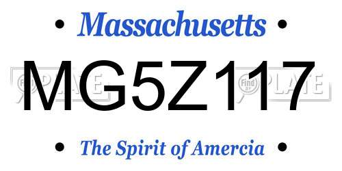 MG5Z117 Massachusetts License Plate