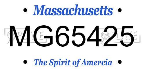 MG65425 Massachusetts License Plate
