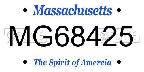 MG68425 Massachusetts License Plate