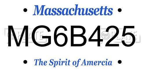 MG6B425 Massachusetts License Plate