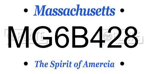 MG6B428 Massachusetts License Plate