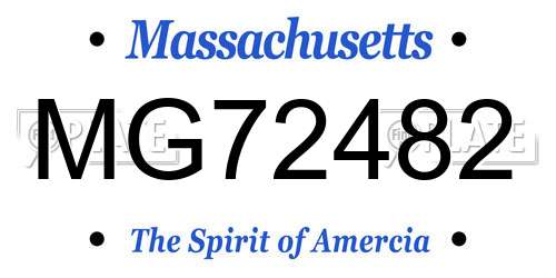 MG72482 Massachusetts License Plate