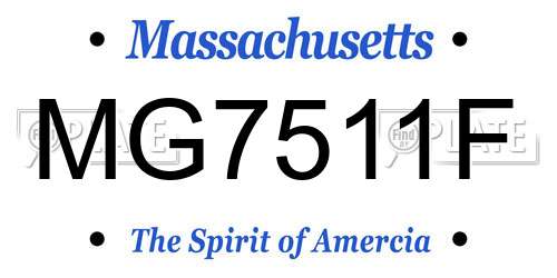 MG7511F Massachusetts License Plate