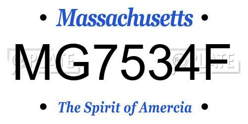 MG7534F Massachusetts License Plate